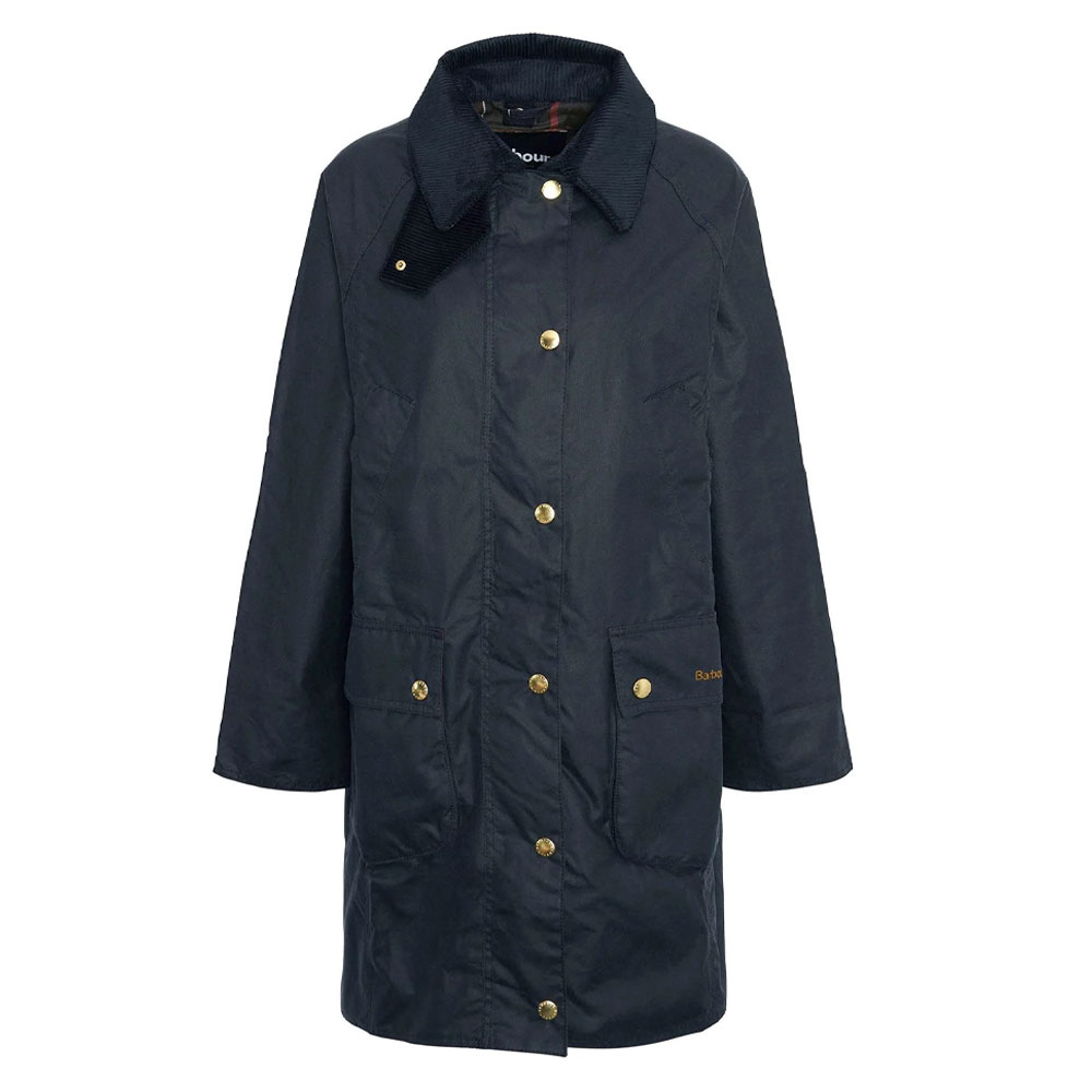 Dames waxjas Beadnell Long Navy | Barbour