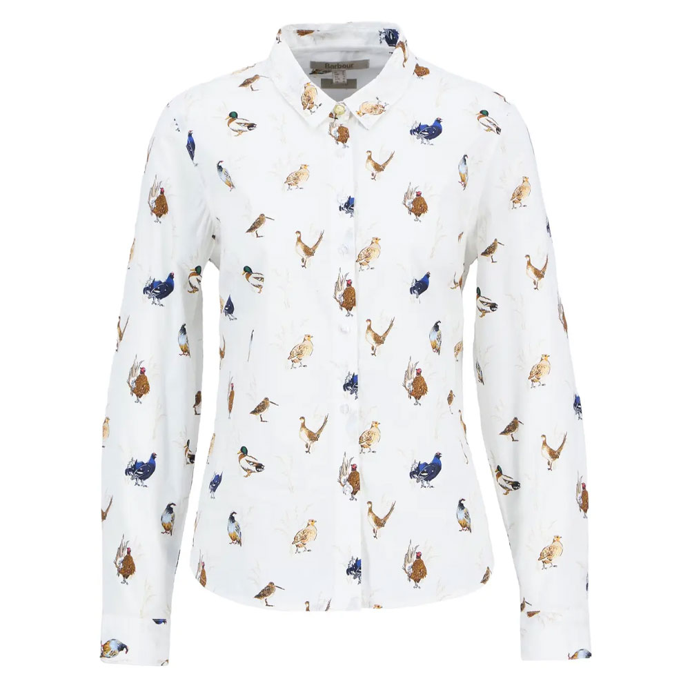 Damesblouse Brambles Bird Print | Barbour