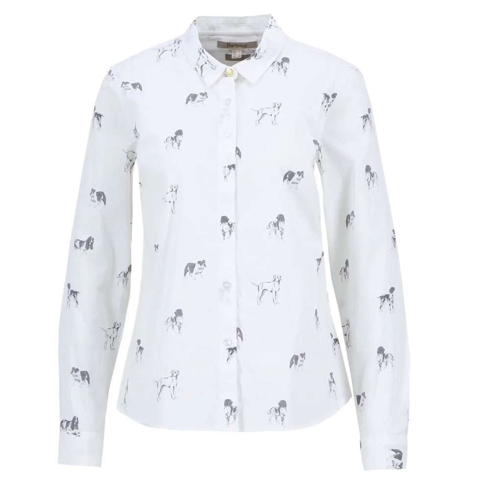 Damesblouse Brambles Dog Print | Barbour