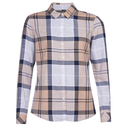 Damesblouse Bredon Shirt oatmeal | Barbour