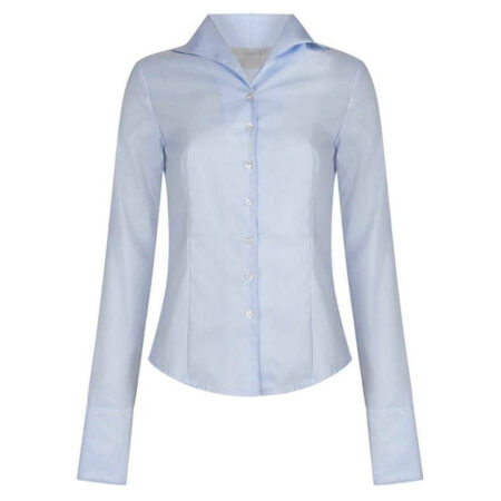 Damesblouse Tulip Herringbone blue | Anna Lascata