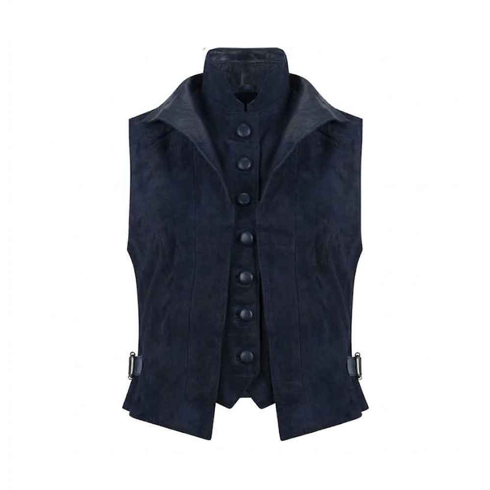 Damesgilet double waistcoat navy | Anna Lascata