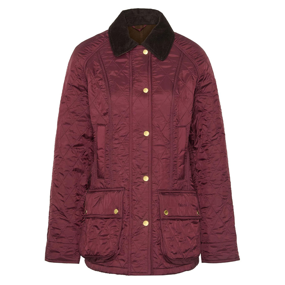 Damesjas Beadnell Polarquilt Cabernet/Brown | Barbour