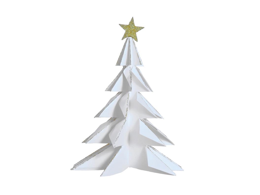 Deco everlands kunstkerstboom papier 28cm wit | House of Nature