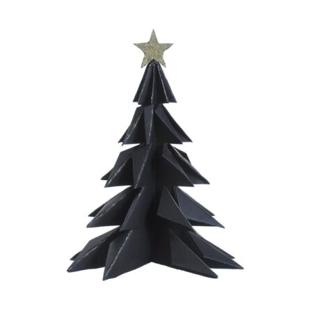 Deco everlands kunstkerstboom papier 28cm zwart | House of Nature