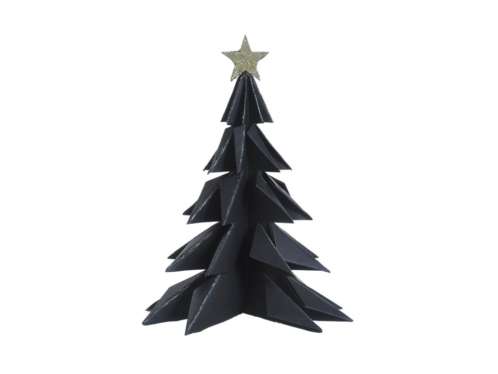 Deco everlands kunstkerstboom papier 28cm zwart | House of Nature