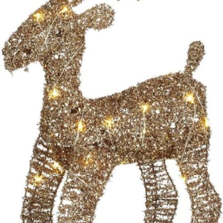 Decoratie Hert Champagne 30 Led Bo - L30xb10xh50cm |