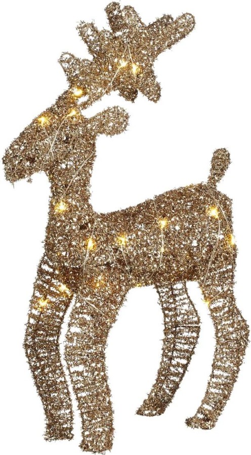 Decoratie Hert Champagne 30 Led Bo - L30xb10xh50cm |
