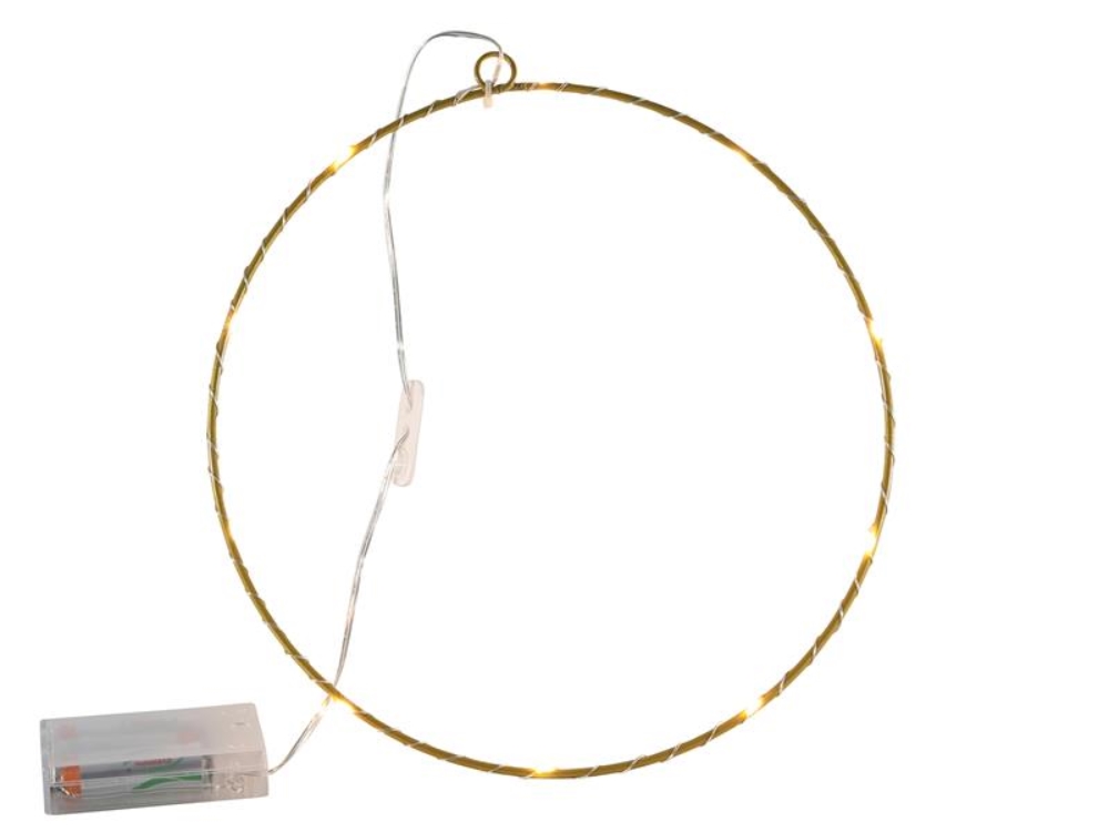 Decoring metaal 25cm goud 10led lampen | Svenska Living
