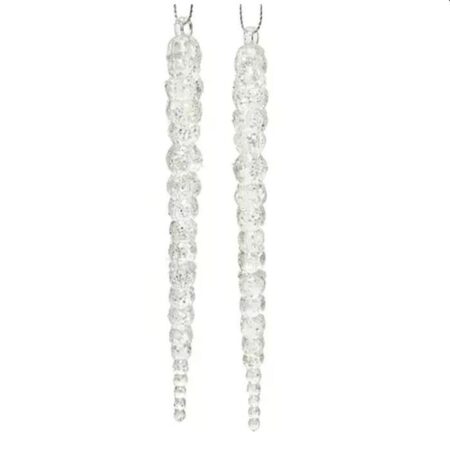 Decoris Kerst Hanger Ijspegel Set Van 2 14cm | Decoris