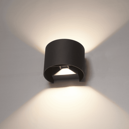 Denver LED Wandlamp - 6 Watt 560lm - Dimbaar - IP54 waterdicht - 3000K Warm wit - Zwart - Verstelbare stralingshoek - Modern - Voor binnen en buiten | HOFTRONIC