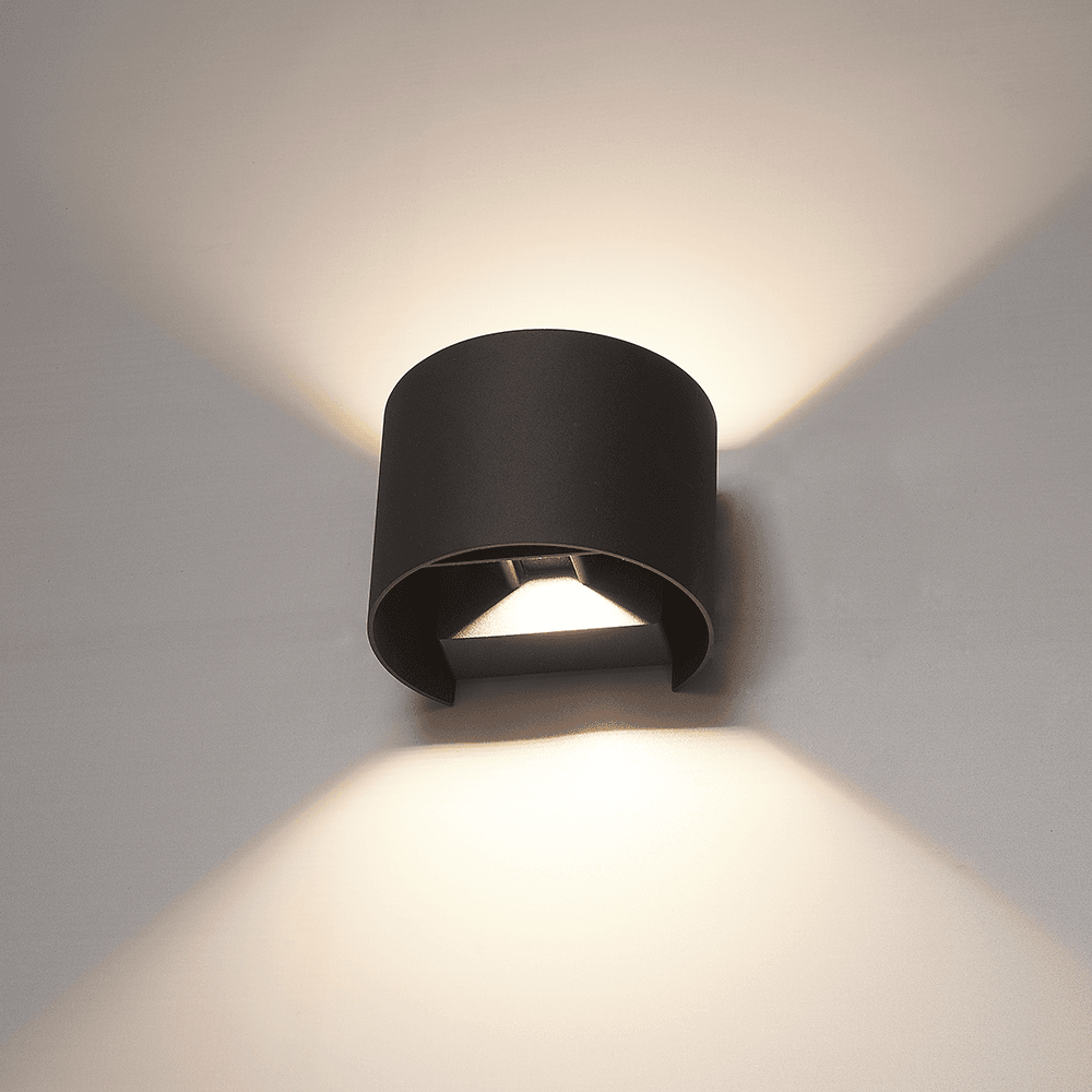 Denver LED Wandlamp - 6 Watt 560lm - Dimbaar - IP54 waterdicht - 3000K Warm wit - Zwart - Verstelbare stralingshoek - Modern - Voor binnen en buiten | HOFTRONIC