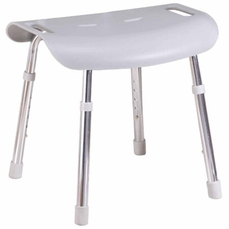 Design Douchekruk | Kleur: Wit | In hoogte verstelbaar 35 - 52 cm | Max. gebruikersgewicht 136 kg | Antislip doppen | ThuiszorgwinkelXL