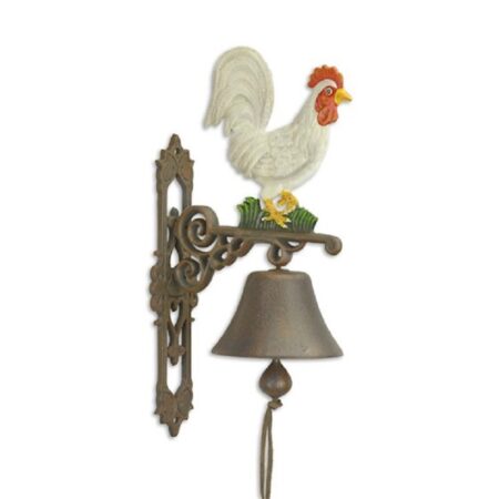 Deurbel witte haan staart omhoog | DecoImport