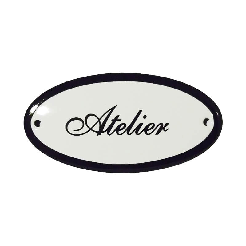 Deurbord emaille ovaal Atelier | Emaigro