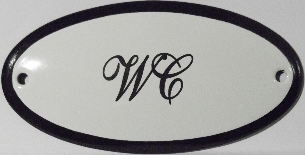 Deurbord emaille ovaal WC | Emaigro