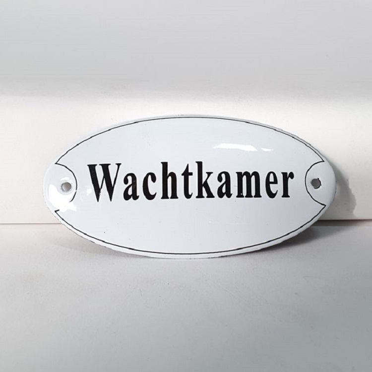 Deurbord emaille ovaal Wachtkamer | Topemaille