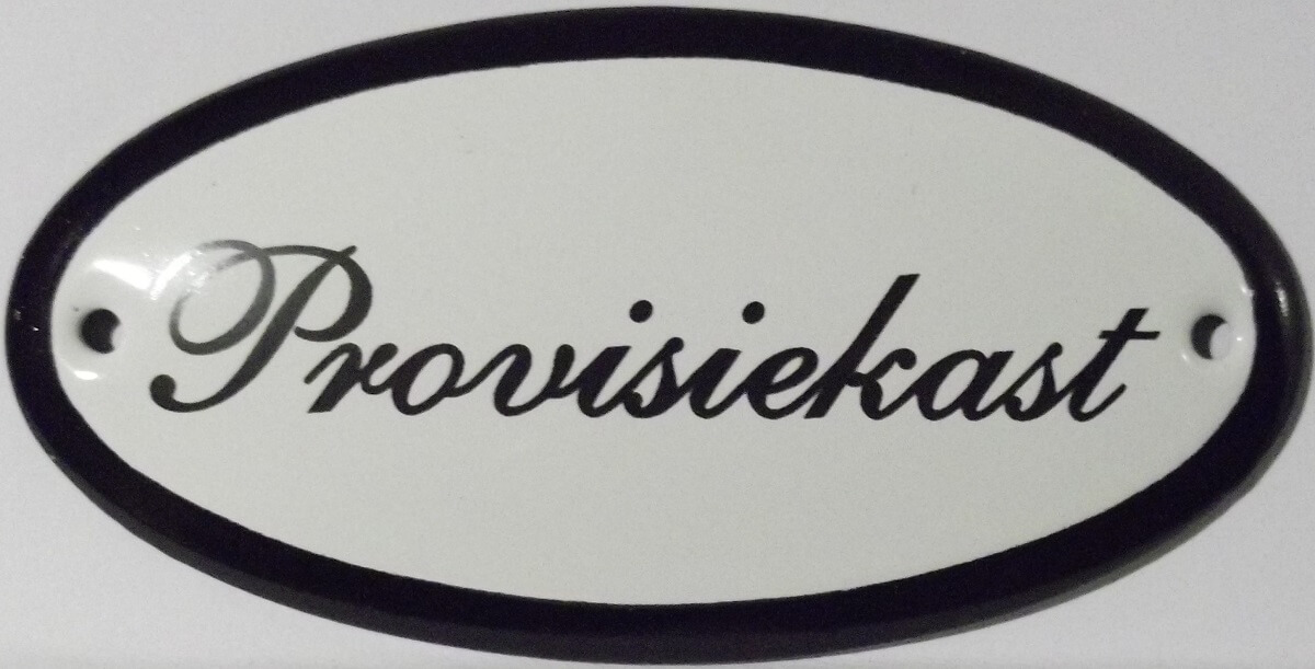Deurbordje ovaal Provisiekast | Emaigro