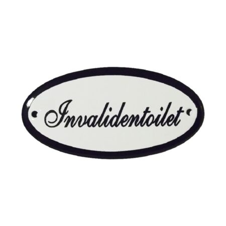 Deurbordje ovaal emaille Invalidentoilet | Emaigro