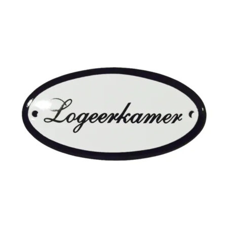 Deurbordje ovaal emaille Logeerkamer | Emaigro