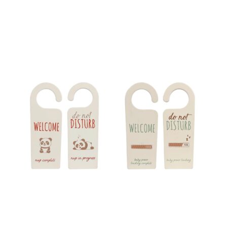Deurhanger Welcome/Disturb hout 7x20xcm | Merkloos