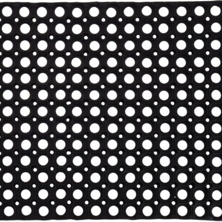 Deurmat 50x80cm Rubber Zwart Met Gaten |