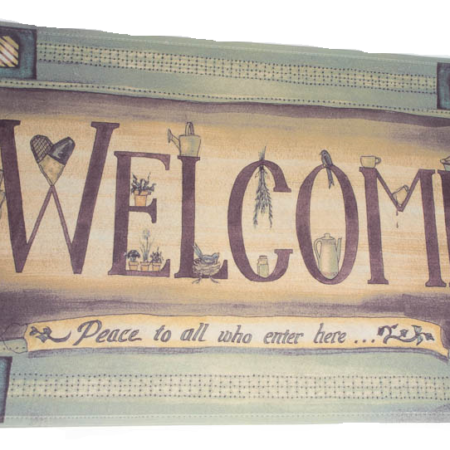 Deurmat Welcome met bewerkte rand |