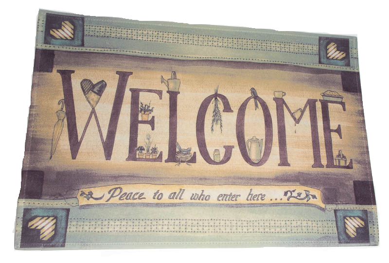 Deurmat Welcome met bewerkte rand |