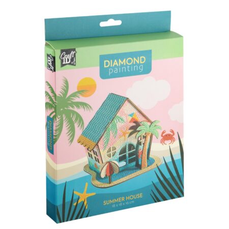 Diamond painting zomerhuis 18x18x16cm | Craft ID