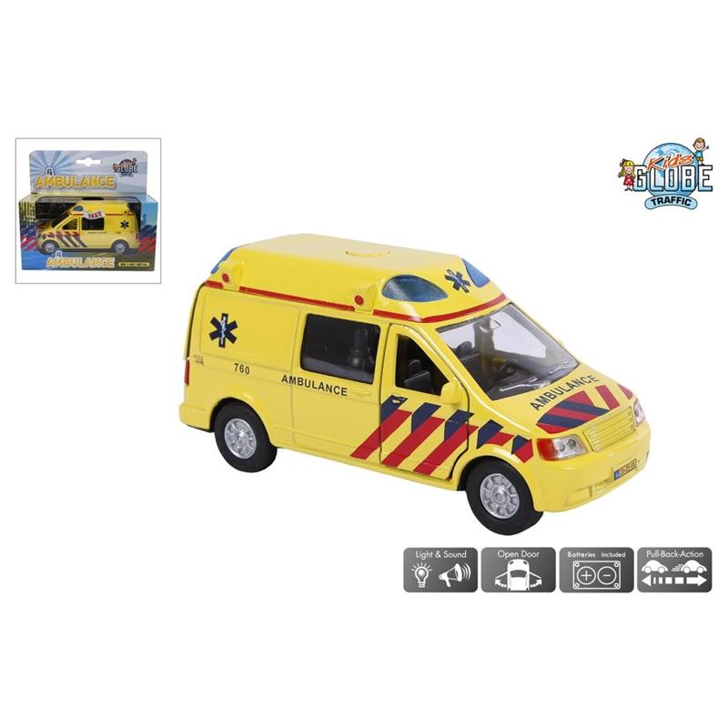 Die Cast pull back ambulance met licht | Die Cast