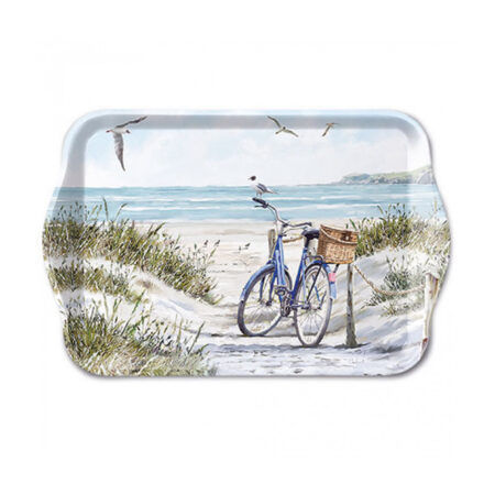 Dienblad Fiets op het strand |