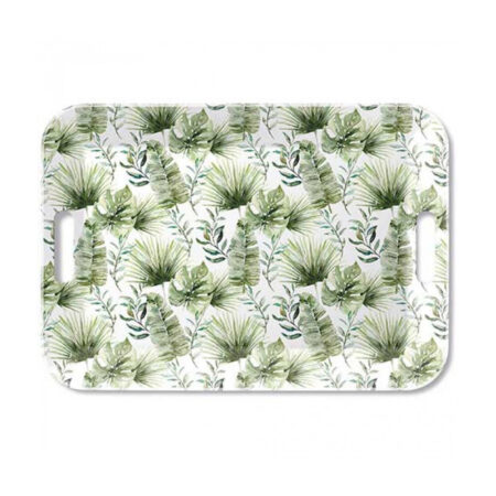 Dienblad Groot Jungle bladeren wit |