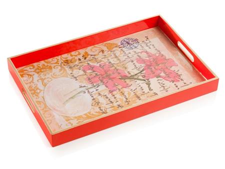 Dienblad 'Lily' Rood / Brandani Gift | Brandani Gift
