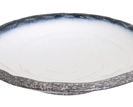 Diep Bord Grijs/Wit - Tajimi - Porselein - 30 x 6.5cm | Tokyo Design Studio