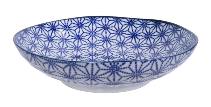 Diep Pasta Bord Nippon Blue - Tokyo Design Studio - Ster Patroon - 21 x 5.2cm | Tokyo Design Studio