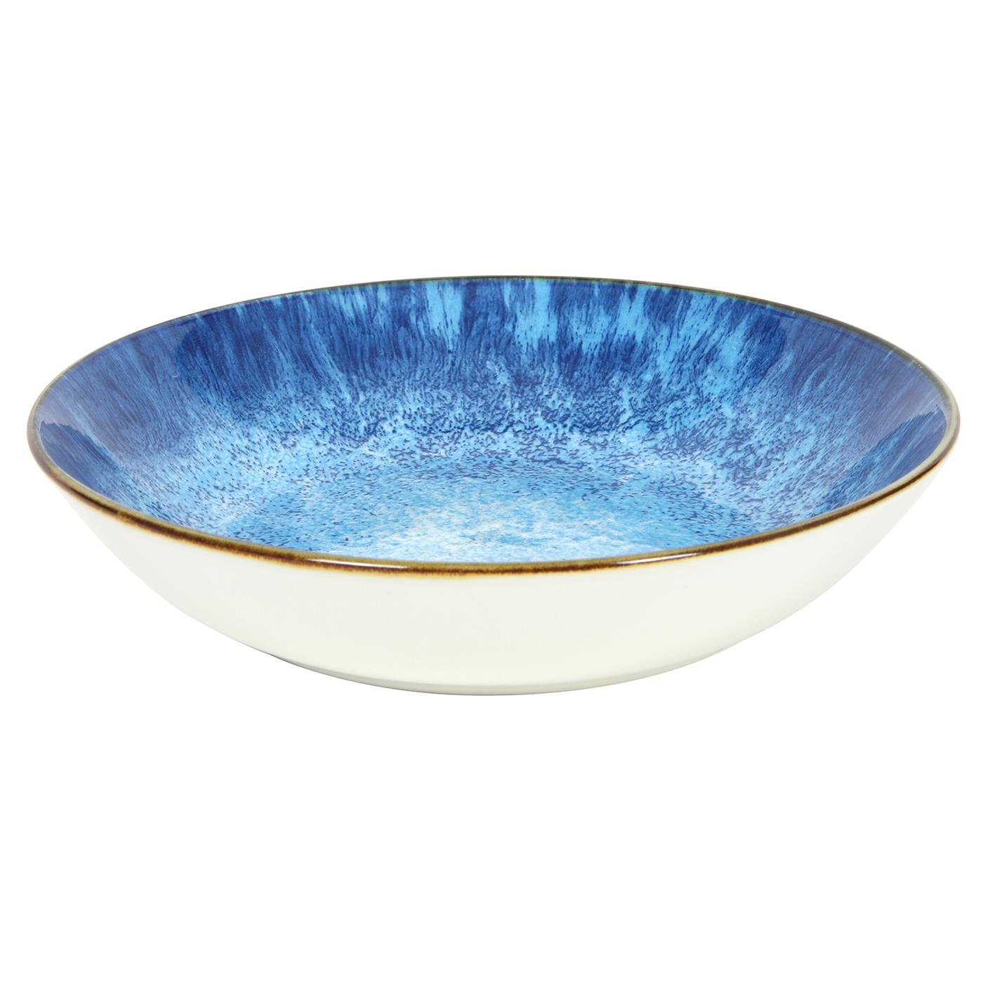 Diep bord Ø20cm reactive glaze blue 6st | Merkloos