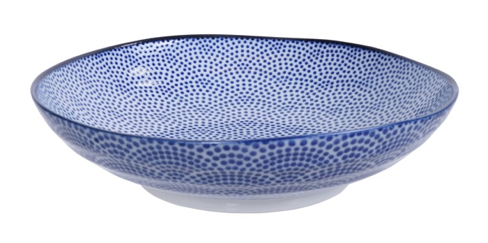 Diep pastabord - Tokyo Design Studio - Nippon Blue - stippen - 21 x 5.2cm