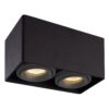Dimbare LED Opbouwspot plafond Esto - 2 Lichts - Zwart met grijze afdekringen - IP20 - kantelbaar - excl. GU10 lichtbron - voor droge ruimtes | HOFTRONIC