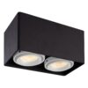 Dimbare LED Opbouwspot plafond Esto - 2 Lichts - Zwart met witte afdekringen - IP20 - kantelbaar - excl. GU10 lichtbron - voor droge ruimtes | HOFTRONIC