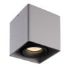 Dimbare LED Opbouwspot plafond Esto - Grijs met zwarte afdekring - IP20 - kantelbaar - excl. GU10 lichtbron - voor droge ruimtes | HOFTRONIC