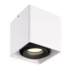 Dimbare LED Opbouwspot plafond Esto - Wit met zwarte afdekring - IP20 - kantelbaar - excl. GU10 lichtbron - voor droge ruimtes | HOFTRONIC