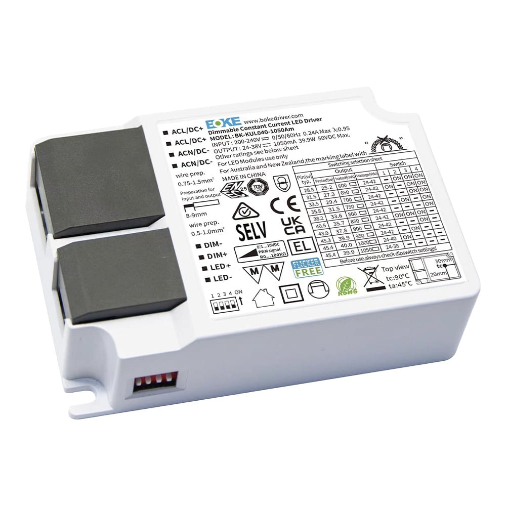 Dimbare LED Paneel transformator - 40W - Boke driver - DC connector - LED trafo - IP20 voor binnen | HOFTRONIC