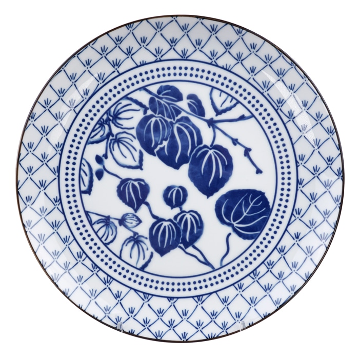 Dinerbord Flora Japonica - Tokyo Design Studio - Blauw en Wit - 25.7 x 3 cm | Tokyo Design Studio
