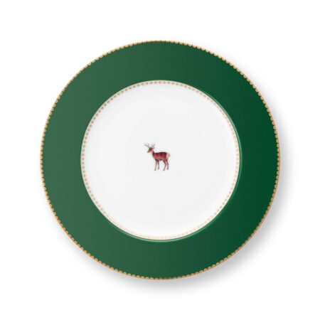 Dinerbord Love Birds Deer Dark Green 26.5 cm | PiP Studio