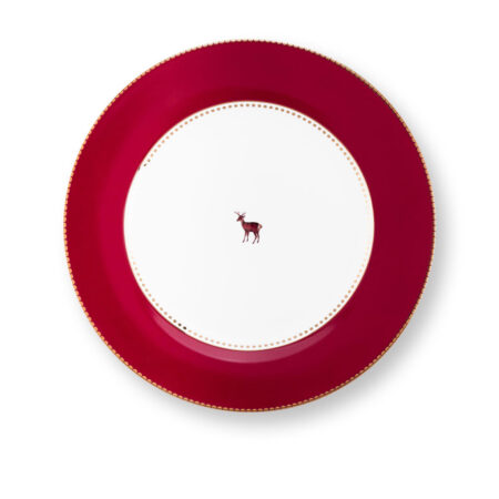 Dinerbord Love Birds Deer Dark Red 26.5 cm | PiP Studio