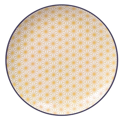 Dinerbord Star Wave - Tokyo Design Studio - Geel/Donkerblauw - 25.7x3cm | Tokyo Design Studio