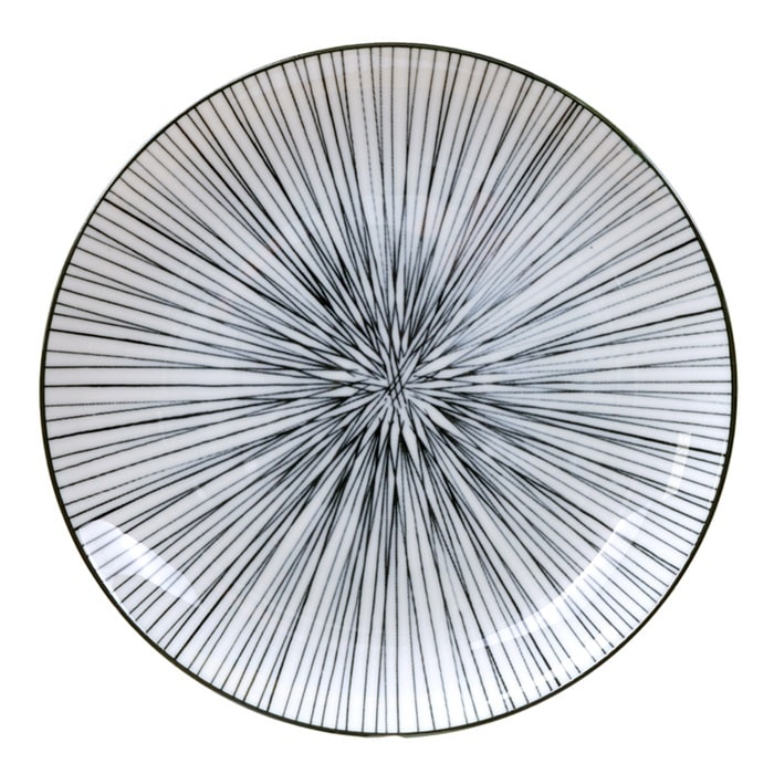 Dinerbord - Tokyo Design Studio - Nippon Black Lijnen - 25.7 x 3 cm | Tokyo Design Studio