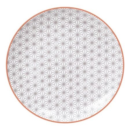 Dinerbord - Tokyo Design Studio - Star Wave - Grijs/Rood - 25.7x3cm | Tokyo Design Studio