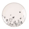 Dinerbord beige met zwarte bloemen | Clayre&Eef