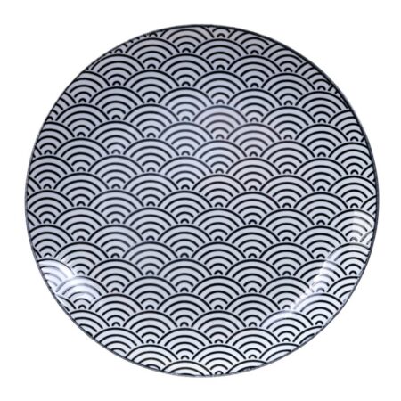 Dinerbord golven - Tokyo Design Studio - Nippon Black - 25.7 x 3cm | Tokyo Design Studio